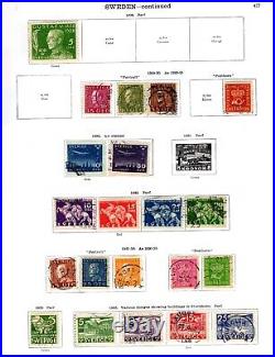 Sweden. 1855-1940. A collection of mint & used stamps on SG & Scott pages