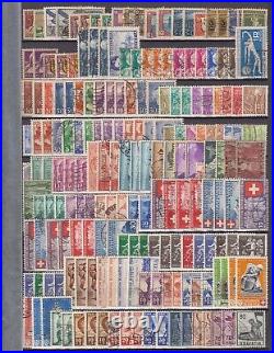 Switzerland 1880-1950 Collection On Stockpages 1100+ Stamps Mint/used+ High Cv$$