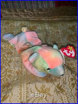 Ty Beanie Babies Rare Retired Peace Bear Original/Stamped Surface Wash Rare Lot