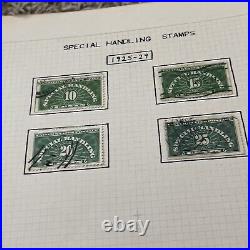 U. S. Mint Used Stamps Lot On Album Pages Blocks, Special Delivery, Airmail #41