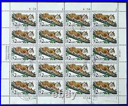 U. S. Used Stamp Scott #2482 $2 Bobcat Lot of 6 Sheets of 20. Choice
