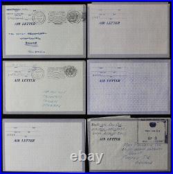 UN Forerunner Stamps Used Lot Of 6 Unfed Air Letter Sheets Emergency