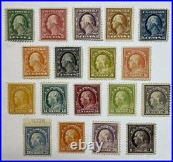 US #498-518 1917-19 1c $1 Wash/Frank perf 11 set/18 MH(#518-used) $289.50 SCV