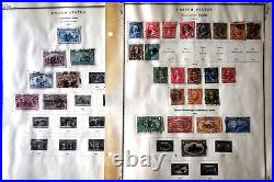 US Mint and Used Stamp Collection Hinged on Pages