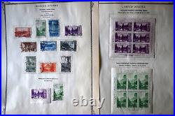 US Mint and Used Stamp Collection Hinged on Pages