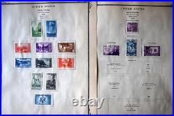 US Mint and Used Stamp Collection Hinged on Pages