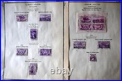 US Mint and Used Stamp Collection Hinged on Pages