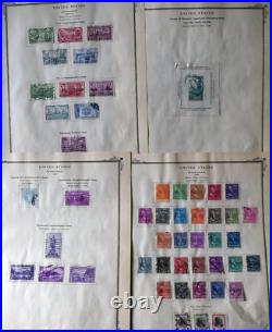 US Mint and Used Stamp Collection Hinged on Pages