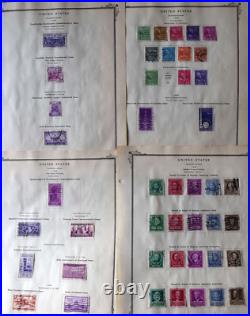 US Mint and Used Stamp Collection Hinged on Pages