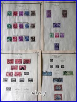 US Mint and Used Stamp Collection Hinged on Pages