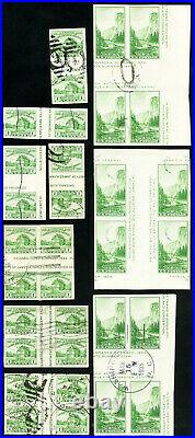 US Stamps Used XF Lot of 35x various FARLEY gutter pairs with blocks Scarce