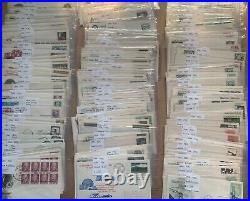 US Stamps first day issue huge lot (900) in plastic dealer estate find