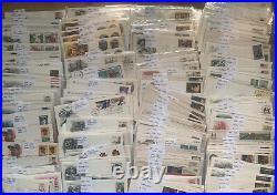 US Stamps first day issue huge lot (900) in plastic dealer estate find