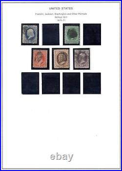 Us 1870-1895 Collection Of 70 Stamps On 6 Album Pages Mostly Used Few Mint