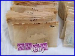 VINTAGE POSTAGE STAMPS LOT OF 2500+ SCOTT SERIES MOSTLY CANCELLED 1c-FOREVER