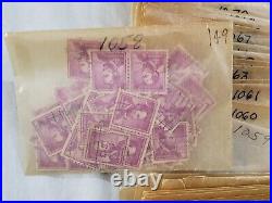 VINTAGE POSTAGE STAMPS LOT OF 2500+ SCOTT SERIES MOSTLY CANCELLED 1c-FOREVER