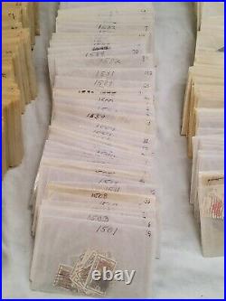 VINTAGE POSTAGE STAMPS LOT OF 2500+ SCOTT SERIES MOSTLY CANCELLED 1c-FOREVER