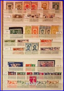 Vietnam North, South, Indochina Stamp Lot In Nice Stock Album. Early To Modern