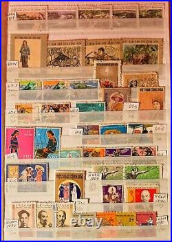 Vietnam North, South, Indochina Stamp Lot In Nice Stock Album. Early To Modern