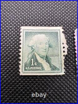 Vintage 1912 Green George Washington 1 Cent US Postage Stamp 8 (3 stamp lot)
