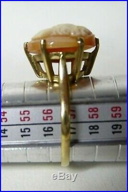 Vintage 9 Ct 375 Gold Cameo Set Ring Stamped Mp Crown Hallmark Estate Lot