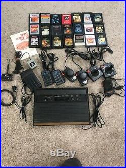 Vintage Atari Console Model CX-2600A Lot, Not For Resale Stamp, 21 Games-Tested