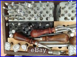 Vintage Baron Tools Lot of 100+ Pieces Leather Working Stamps Zodiac & Letters