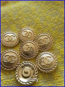 Vintage Chanel buttons 20 mm Stamped & package Lot of 12 gold logo cc