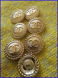 Vintage Chanel buttons 20 mm Stamped & package Lot of 12 gold logo cc