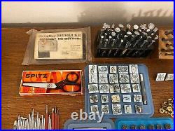 Vintage Craftool Leather Stamping Tools Punch Stamp Huge Lot