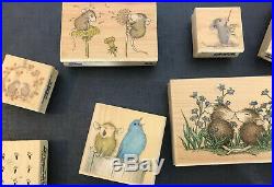 Vintage House Mouse Rubber Stamp Lot Of 19 More! Wooden Stamps Stamping