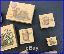 Vintage House Mouse Rubber Stamp Lot Of 19 More! Wooden Stamps Stamping