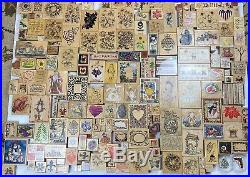 Vintage Huge 240 + Piece LOT of 1990's-2000's Wood Mount Rubber Stamps