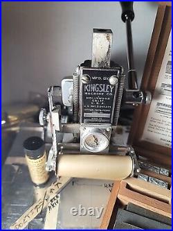 Vintage KINGSLEY Hot Foil Stamping Embossing Machine USA Lot