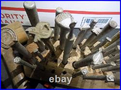 Vintage Leather Carving Working Lot of Tools Stamps
