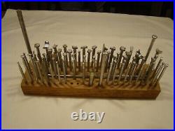 Vintage Lot of 76 Craftool Leather Work Stamping Tools with Holder USA Made
