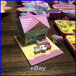 Vintage Polly Pocket Lot 80s 90s Zoo Cafe Chapel School Stamp Fairy 15 Figures