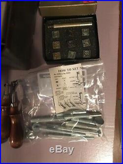 Vintage Tandy Box And Numerous Leather Working Tools WithBoy Scouts Stamps  X