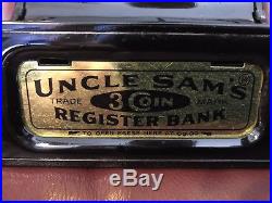 Vintage Uncle Sam's Register Bank-Western Stamping Corp. 3 Coin (A+) MINT Cond