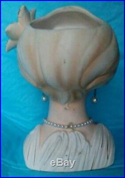 Vintage Vhtf 6-1/4 Rubens 497/m Lady Head Vase Headvase Near Mint Cond. Stamped