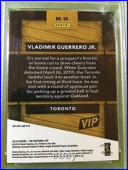 Vladimir Guerrero Jr HYPER PRIZM ROOKIE CARD PSA 9 RC 2019 National VIP SP /99