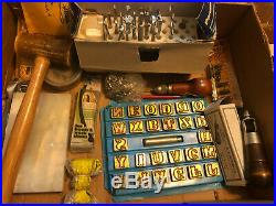 Vtg CRAFTOOL USA LEATHER STAMPING TOOL Lot Alphabet & Many other Pieces & Items