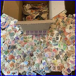 WORLDWIDE 1,000's OFF PAPER STAMP COLLECTION BOX LOT FROM 100+ COUNTRIES