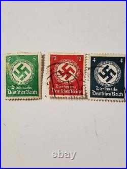 WW2 German RARE Nazi Swastika Stamps Multi Colors Lot