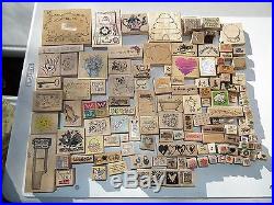 Wood Back Rubber Stamp Lot Of 117 Christmas Birthday Valentines Plus Many Extras
