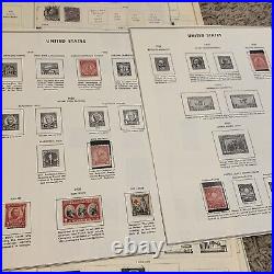Worldwide Stamp Lot On Album Pages, Many Countries Mint U. S. Stamps Nice Gift