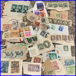Worldwide Stamps On Paper Junk Lot From Over 50+ Ww Countries