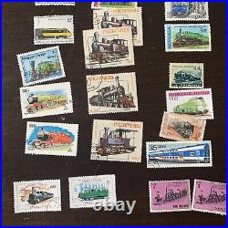 Ww Lot Of 50+ Trains Locomotives Stamps Including Many Worldwide Countries