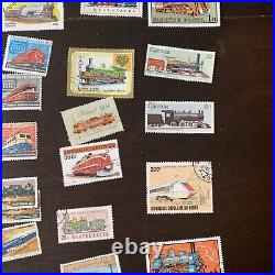 Ww Lot Of 50+ Trains Locomotives Stamps Including Many Worldwide Countries