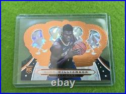 ZION WILLIAMSON CRYSTAL PRIZM ROOKIE CARD PELICANS 2019 Crown Royale Crystal RC